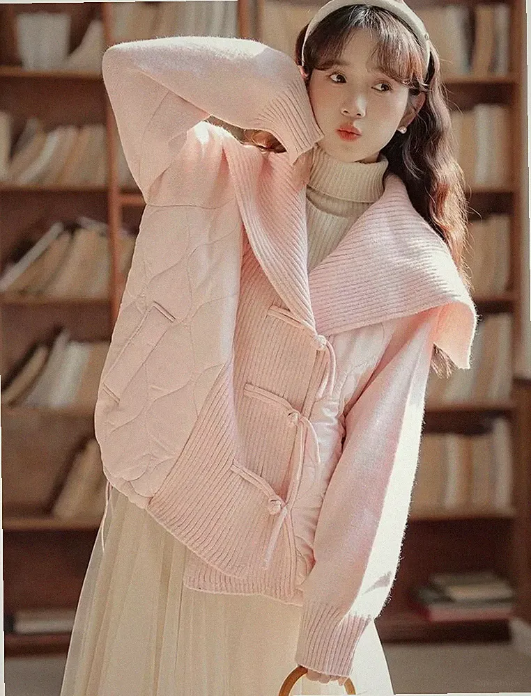 Damenmantel Jacke Kurze Daunenjacke Rosa Puderton Weich Slim 90978