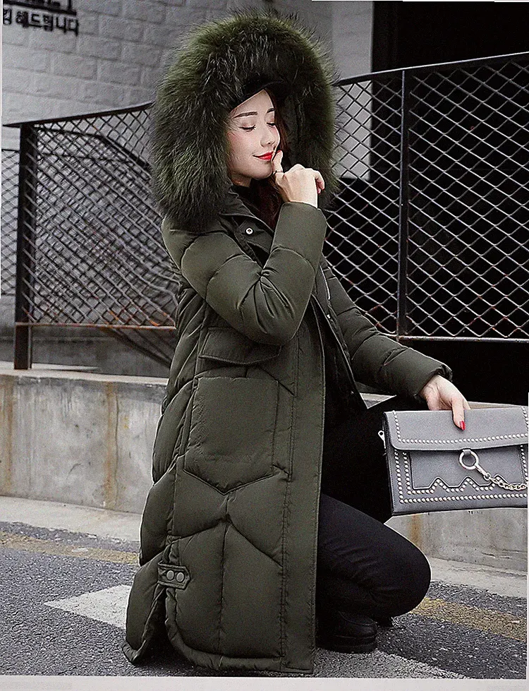 Daunen Jacke Mantel Damen Winter Jacken Kunstfell Daunenjacke Parka BC405