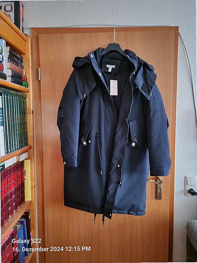 Daunen Jacke/Mantel von Alba Moda Größe 48 Dunkelblau, NEU