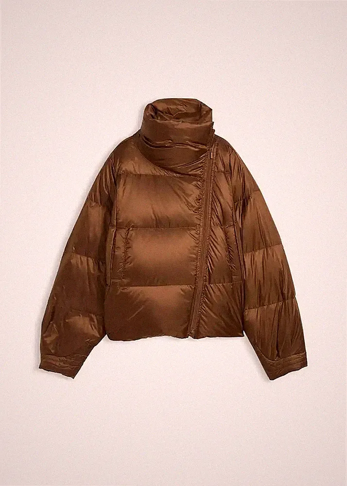 Daunenjacke Gr. 50 Braun Damen Kurz-Jacke Coat Mantel Neu*