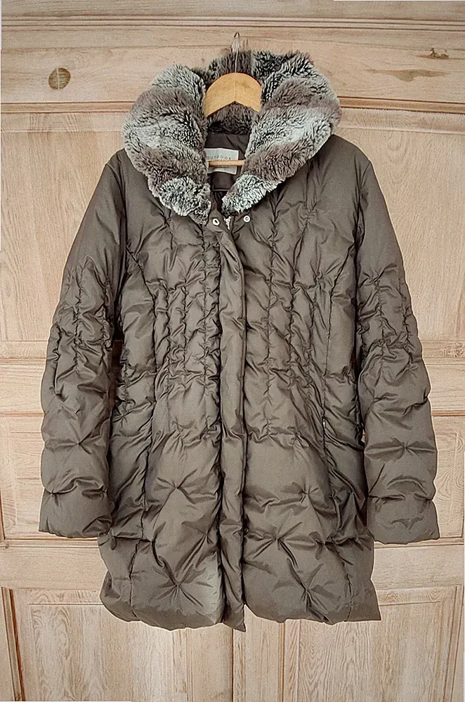 Daunenjacke -mantel Betty Barcley Outdoor Gr. 44 80% Daune, taupe, Steppjacke