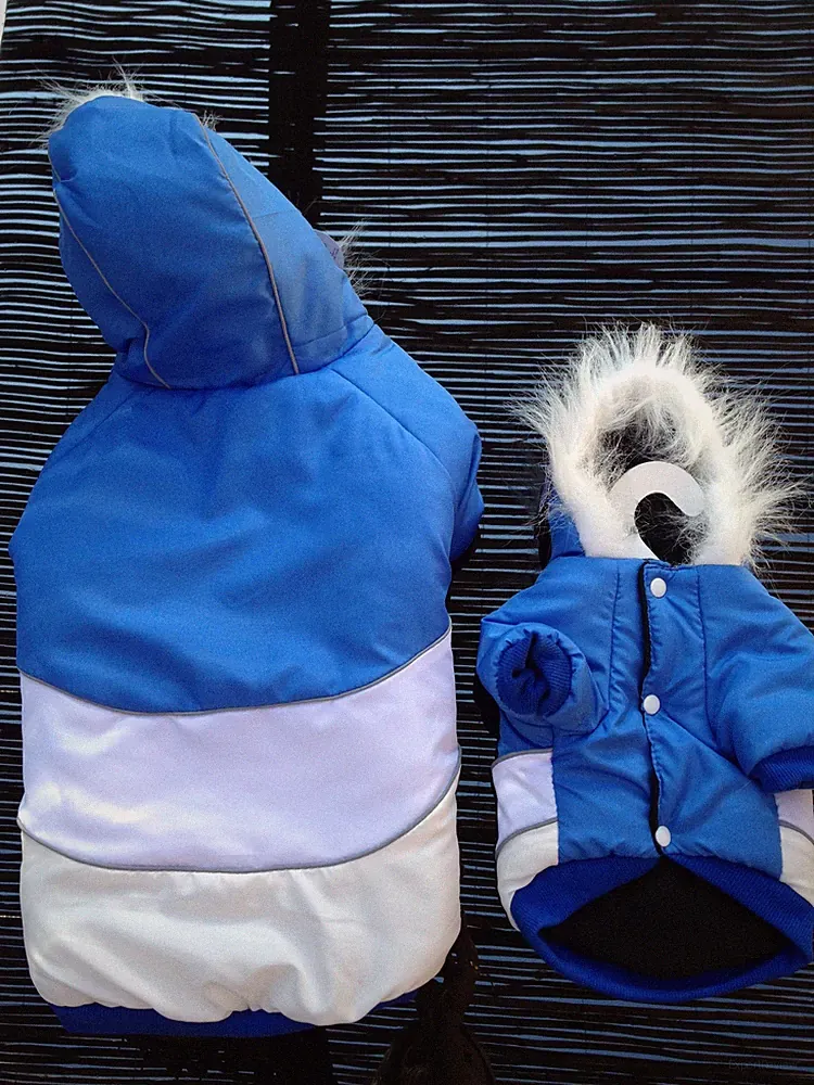 Daunenjacke Mantel Innenfutter Fleece Mit Kapuze Gr Rucksack 45 CM Für CHIEN Neu
