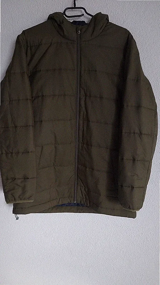 Daunenjacke Mantel Olive Khaki Gr. L mit Kapuze
