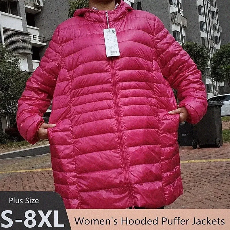 Daunenjacke mit Kapuze für Damen, Ultra-Beobachter-Mantel, warm große...