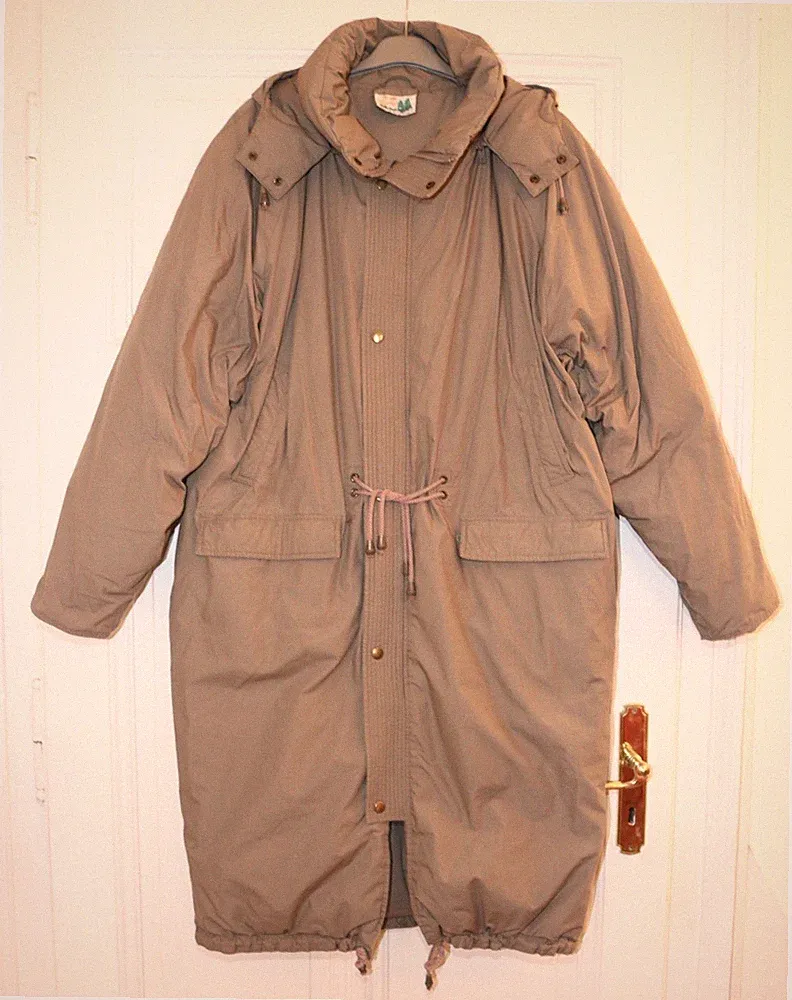 Daunenmantel 54 Daunenjacke Herren Wintermantel mit Kapuze Puffermantel Beige