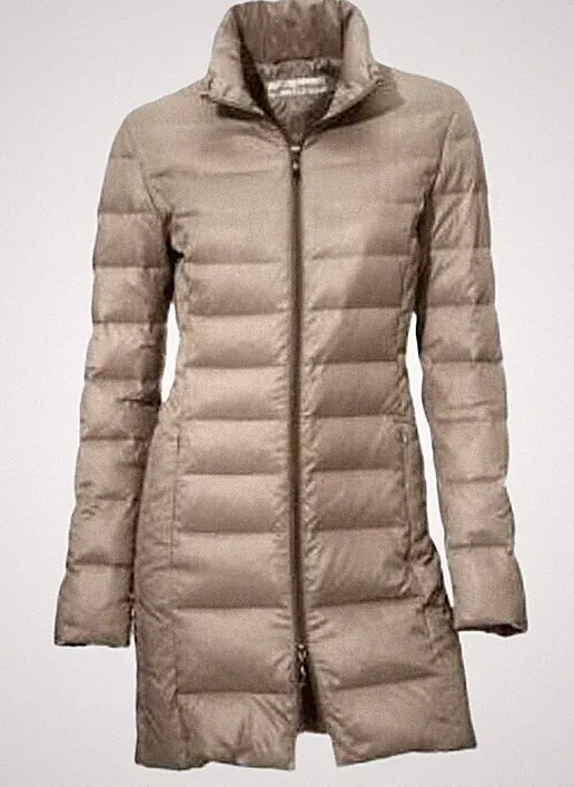 DAUNENMANTEL ASHLEY BROOKE TAUPE 36 38 40 42 JACKE LEICHT UND WARM NEU
