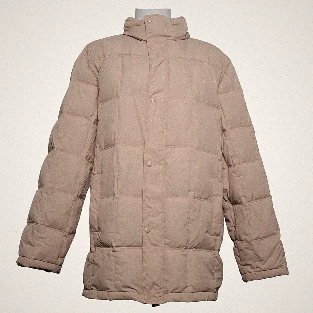 Daunenmantel, Damen, Größe: 2XL, Beige, Daune/Feder/Polyester, Karo #VHD