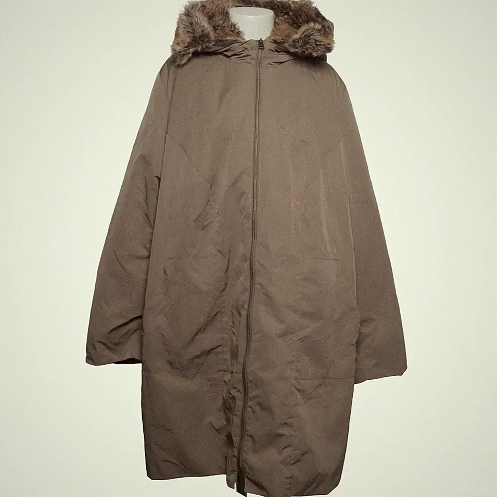 Daunenmantel, Damen, Größe: 2XL, Beige, Einfarbig #H4k