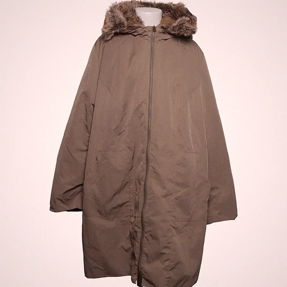 Daunenmantel, Damen, Größe: 2XL, Beige, Einfarbig #KJG