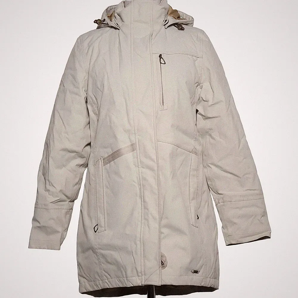 Daunenmantel, Damen, Größe: 38, Beige, Daune/Feder/Polyamid/Polyester #D7J