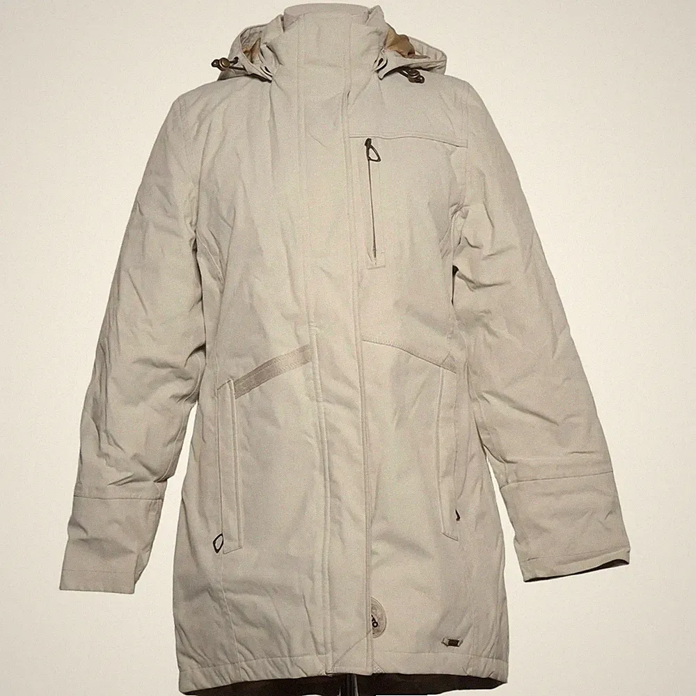 Daunenmantel, Damen, Größe: 38, Beige, Daune/Feder/Polyamid/Polyester #D7J
