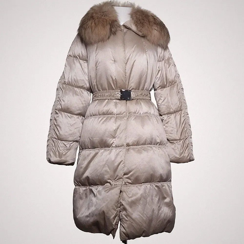 Daunenmantel, Damen, Größe: 38, Beige, Daune/Polyamid/Polyester, Sonstiges #cNV