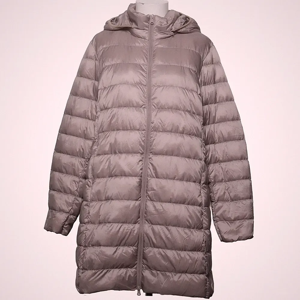 Daunenmantel, Damen, Größe: 4XL, Beige, Einfarbig #7ng