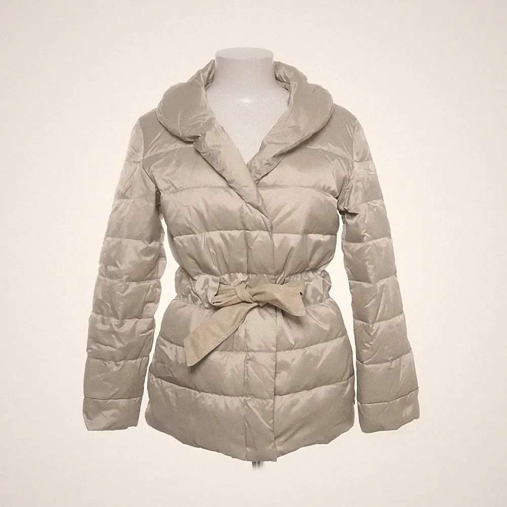 Daunenmantel, Damen, Größe: M, Beige, Daune/Feder/Pelz/Polyamid/Polyester #8R7