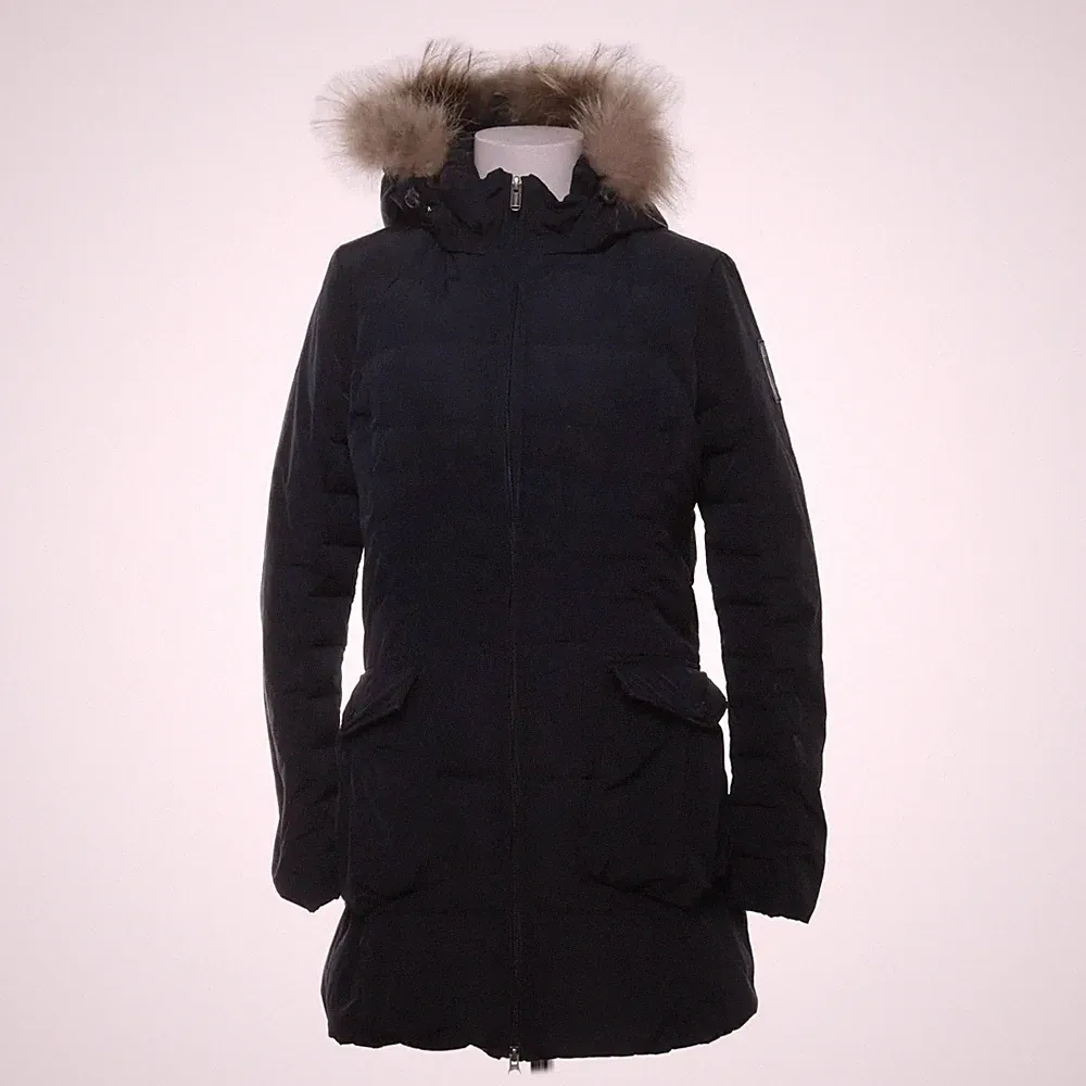 Daunenmantel, Damen, Größe: M, Schwarz, Daune/Feder/Pelz/Polyester #Koy
