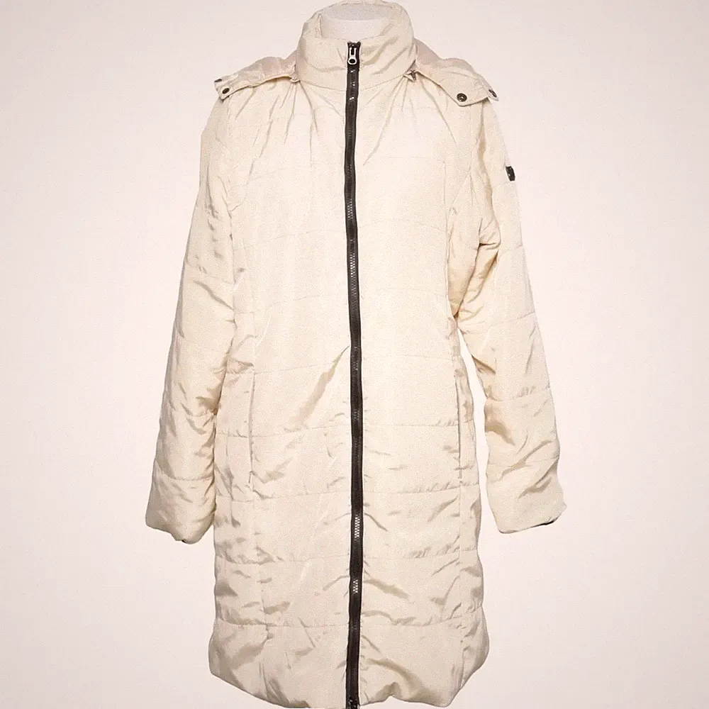 Daunenmantel, Damen, Größe: XL, Beige, Einfarbig #AY0