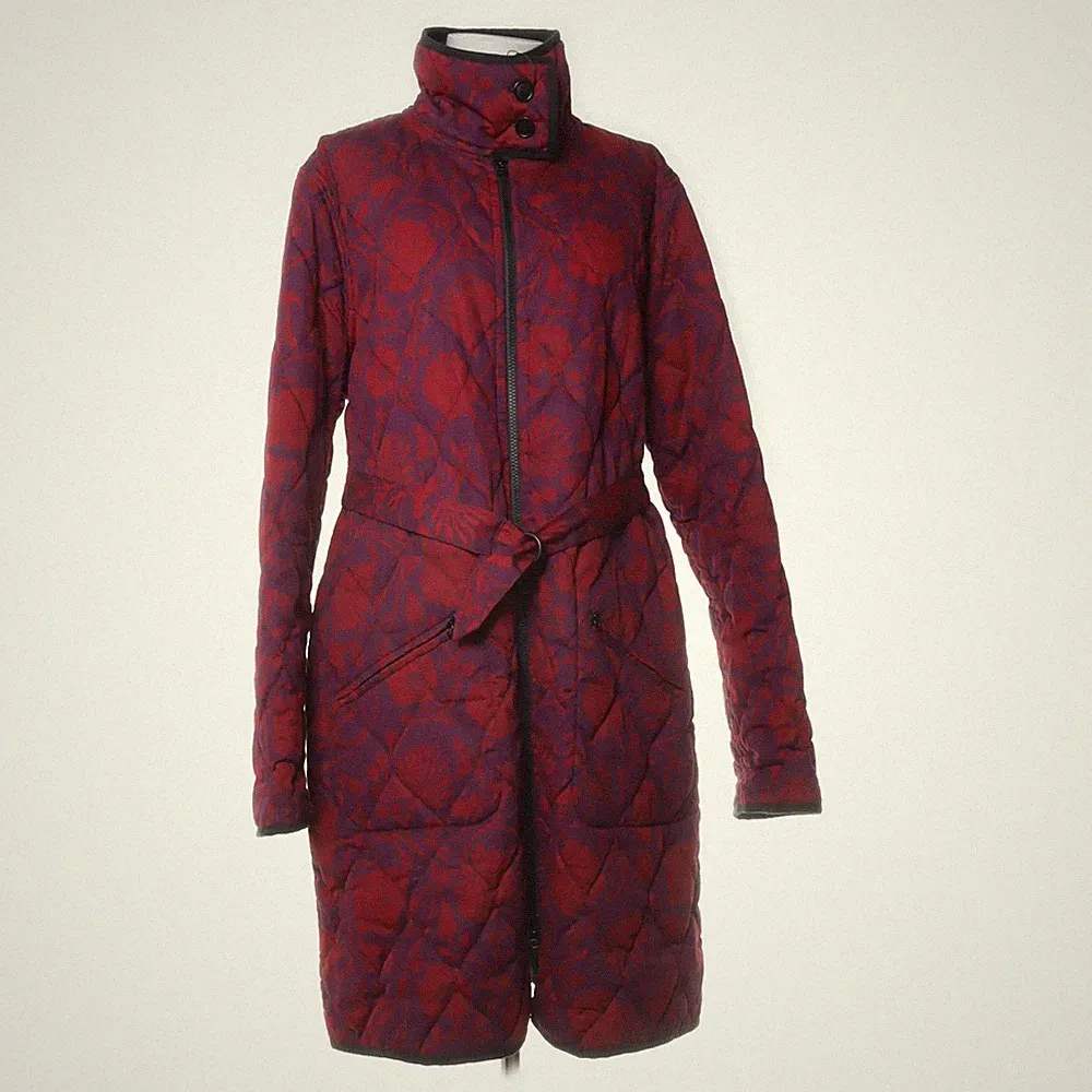Daunenmantel, Damen, Größe: XL, model: rak med blixtlås, Rot/Lila #VNc