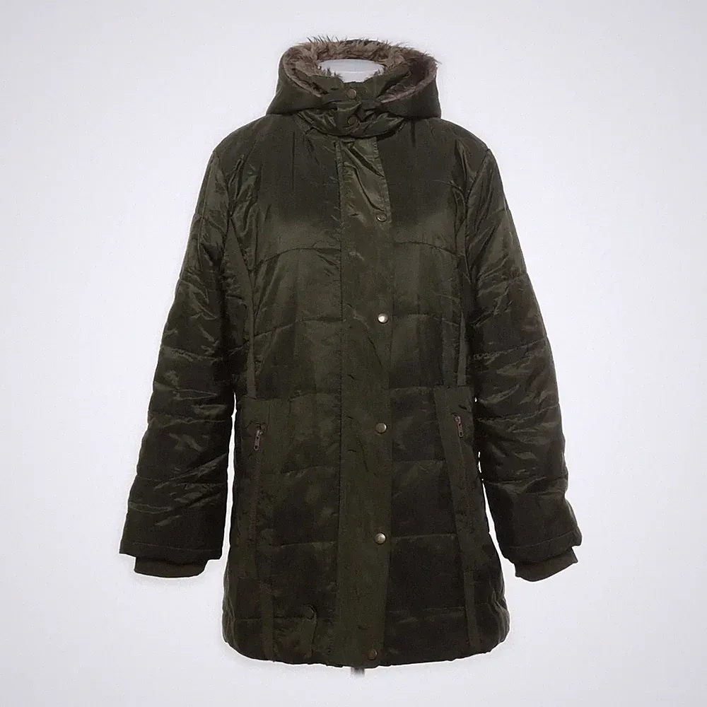 Daunenmantel, Damen, Größe: XXL, Grün, Camouflage #xH9