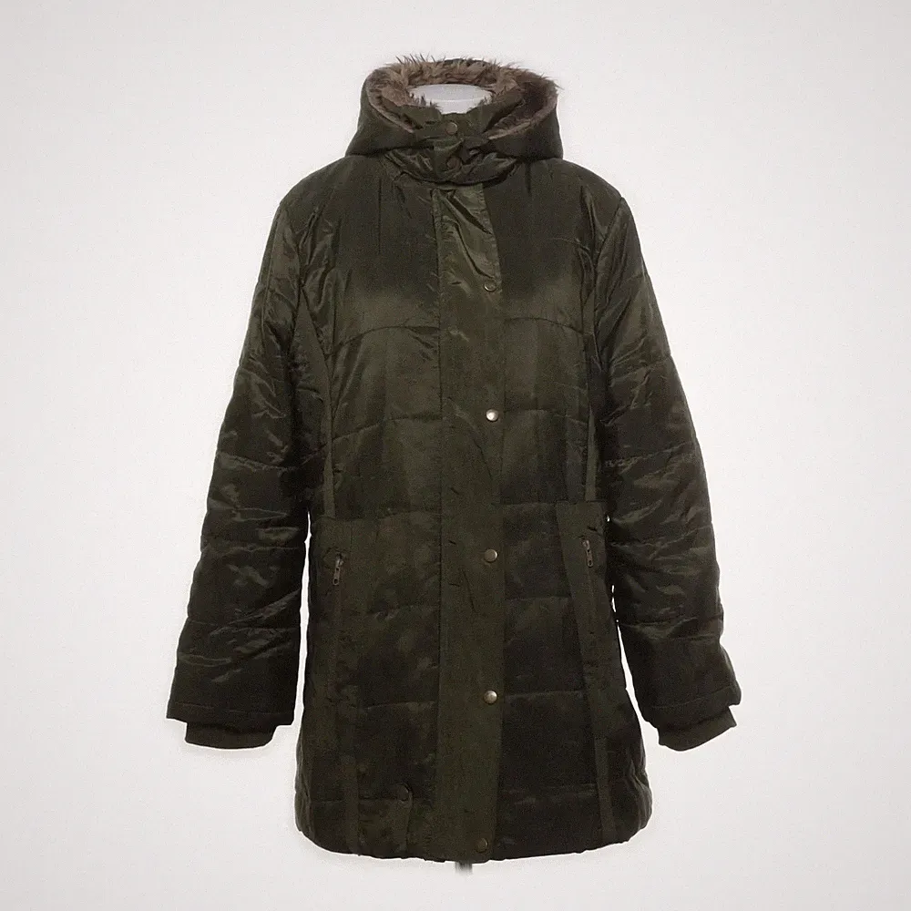 Daunenmantel, Damen, Größe: XXL, Grün, Camouflage #xH9