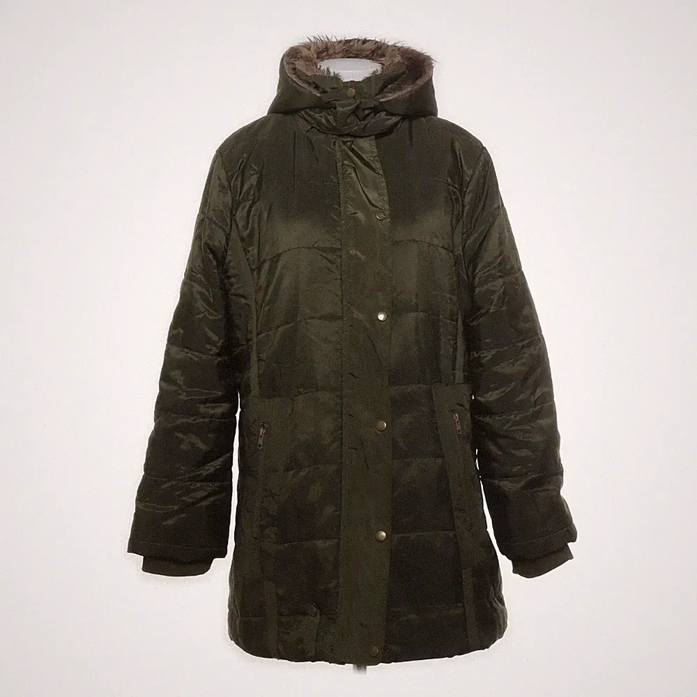 Daunenmantel, Damen, Größe: XXL, Grün, Camouflage #xH9