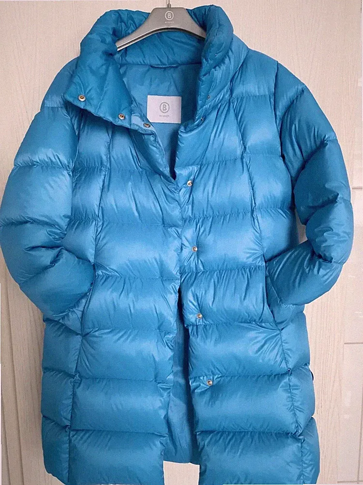 Daunenmantel Gänsedaune BOGNER Woman Hellblau Himmelblau wie NEU Gr. 38 40 M