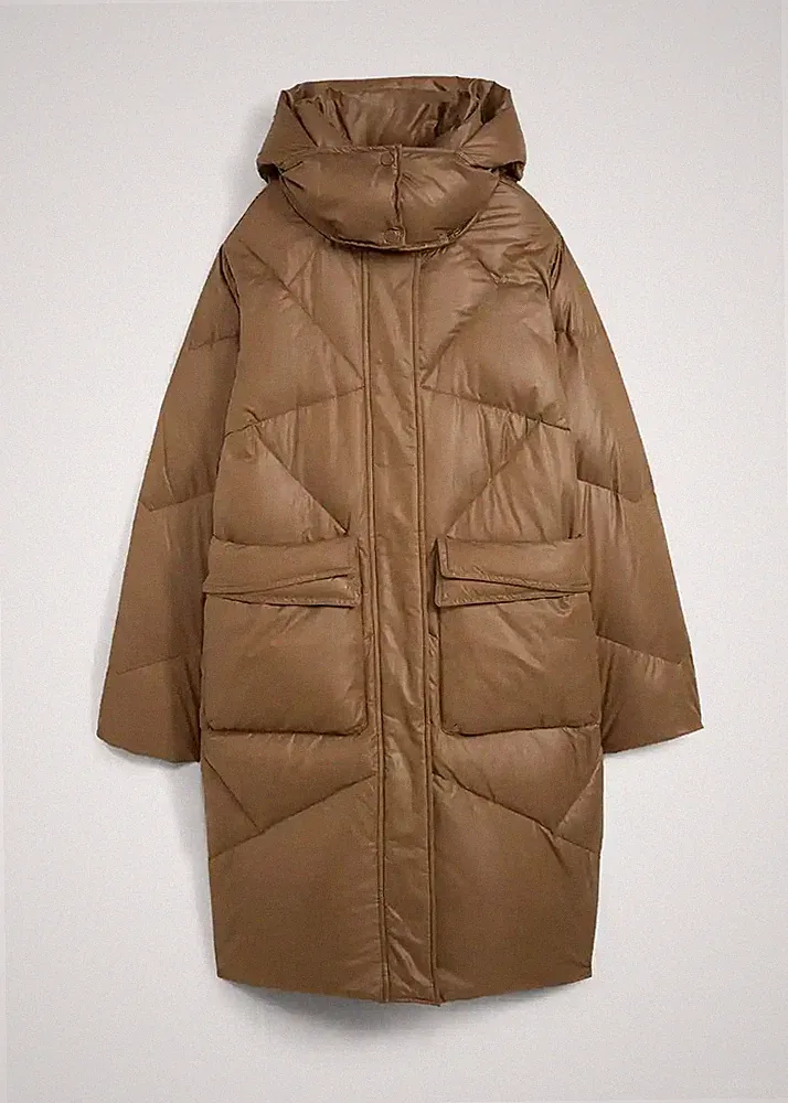 Daunenmantel Gr. 38 Walnussbraun Damen Regen-Mantel Jacke Parka Neu*