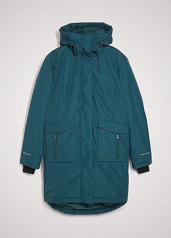 Daunenmantel Gr. 46 Pfeffergrün Damen-Mantel Jacke Coat Neu