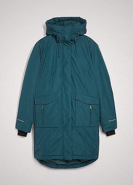 Daunenmantel Gr. 52 Pfeffergrün Damen-Mantel Jacke Coat Neu