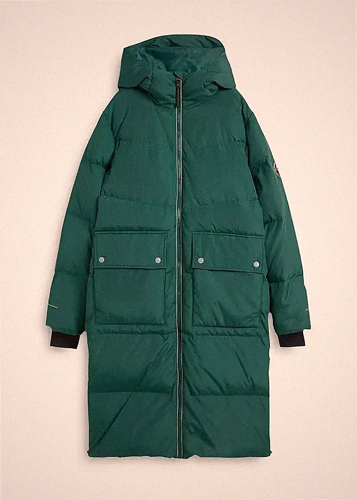 Daunenmantel Gr. 54 Mattgrün Dmen Kapuzen-Mantel Winterjacke Neu*