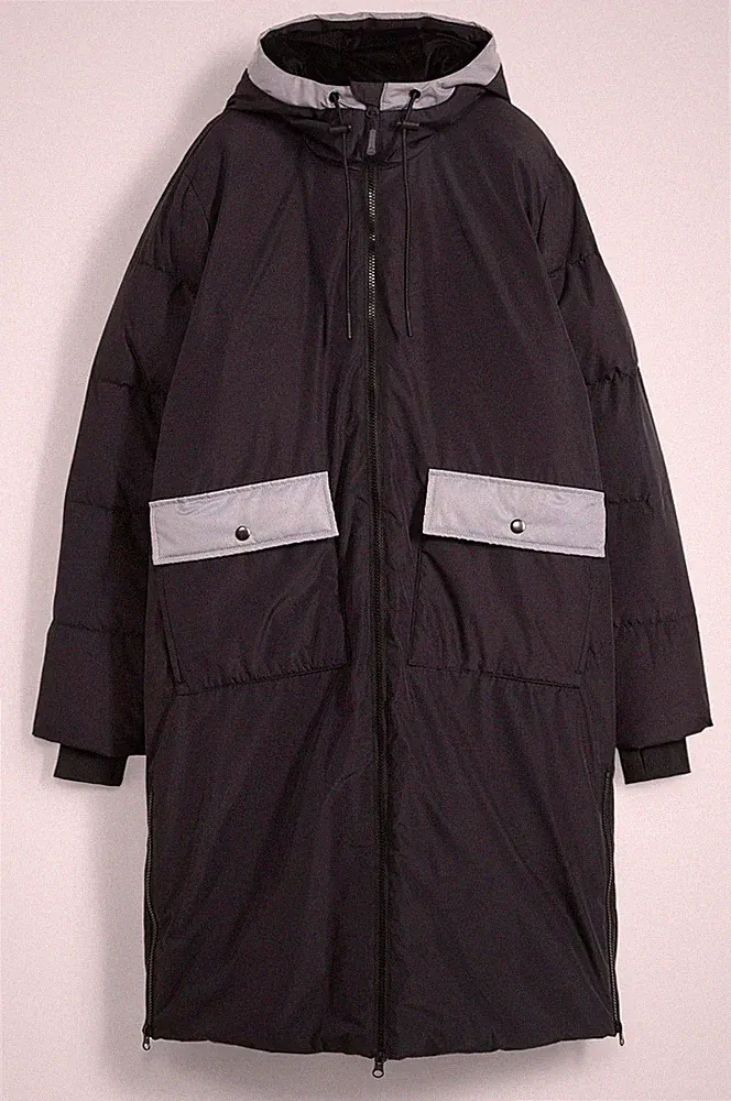 Daunenmantel mit isolierender Wärmefunktion Gr. 44 Schwarz Winter-Mantel Neu