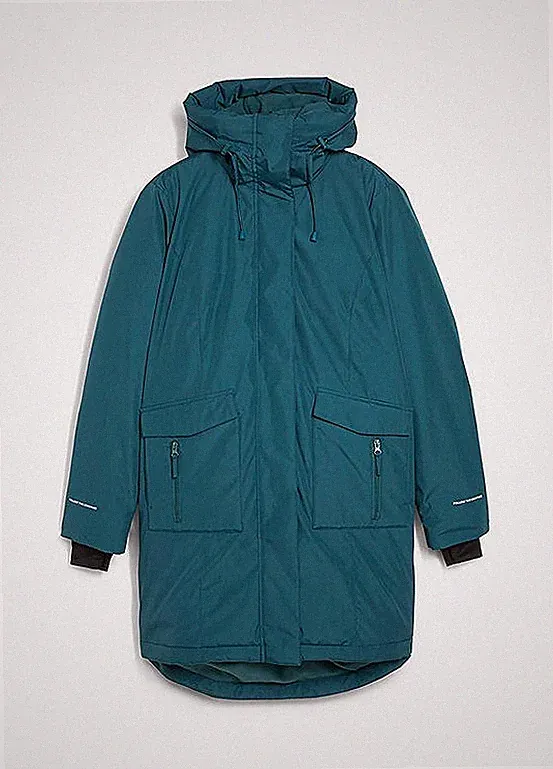 Daunenmantel mit Kapuze Gr. 54 Pfeffergrün Damen Mantel Jacke Parka Neu*