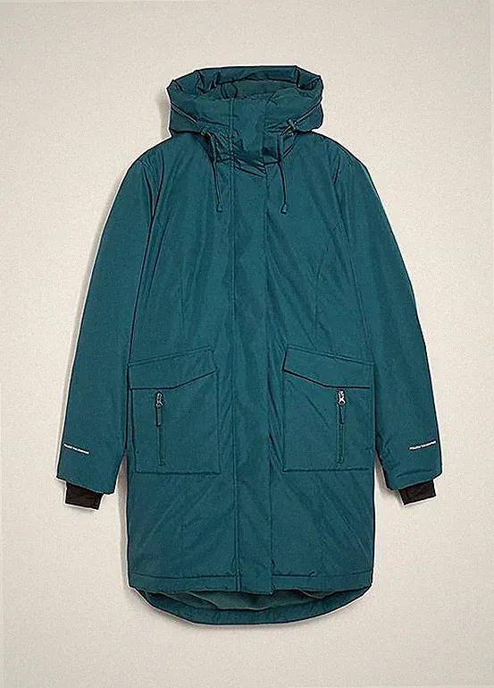 Daunenmantel mit Kapuze Gr. 56 Pfeffergrün Damen Mantel Jacke Parka Neu*