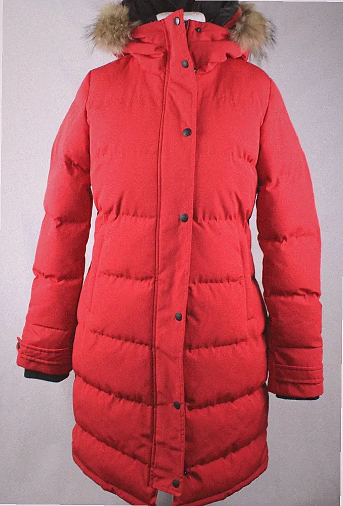 Daunenmantel Parka, rot,echtes Pelz am Kapuze Gr.36/38 sehr guter Zustand
