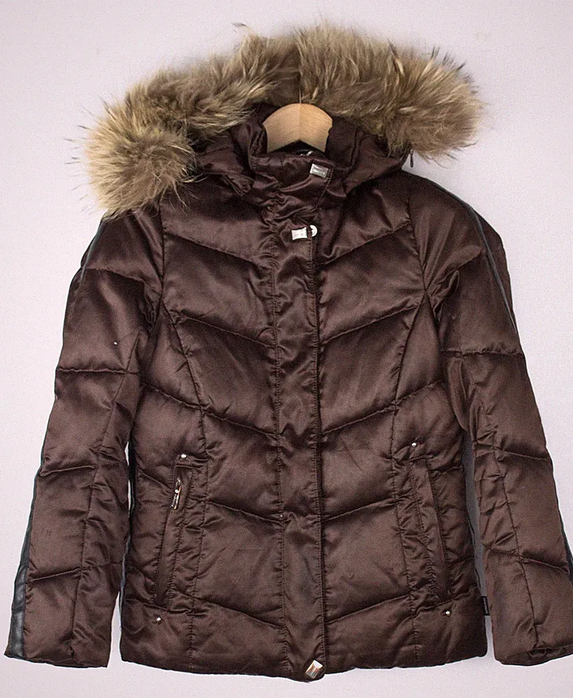 DESCENTE Damen Puffer Daunenjacke Übermantel Größe S (US4 EU34)