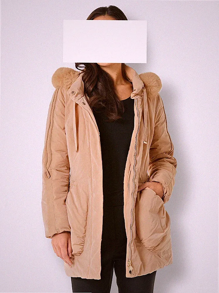 Designer Jacke Kurz Mantel Daunenfüllung Creation L Gr. 44 NEU