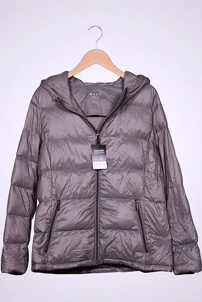 DKNY C Jacke Damen Anorak Jacket Kurzmantel Gr. L Daunen Grau #yfn97nb