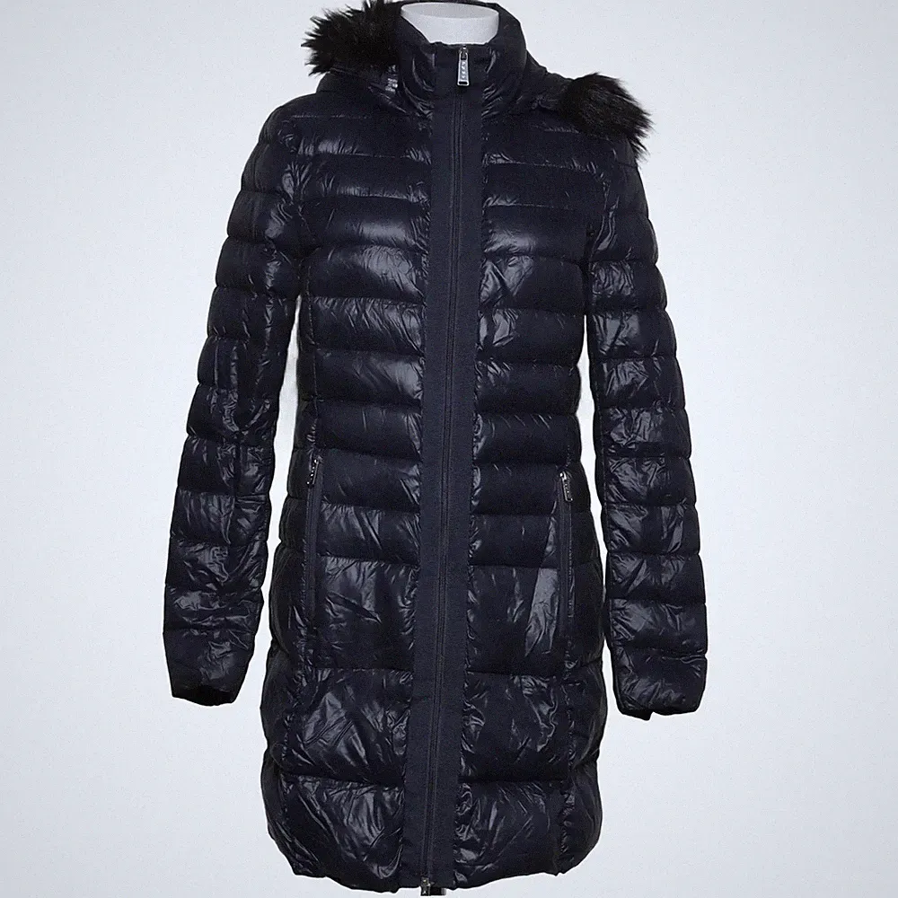 DKNY, Daunenmantel, Damen, Größe: S, Schwarz, Acryl/Daune/Nylon/Polyester #P4m