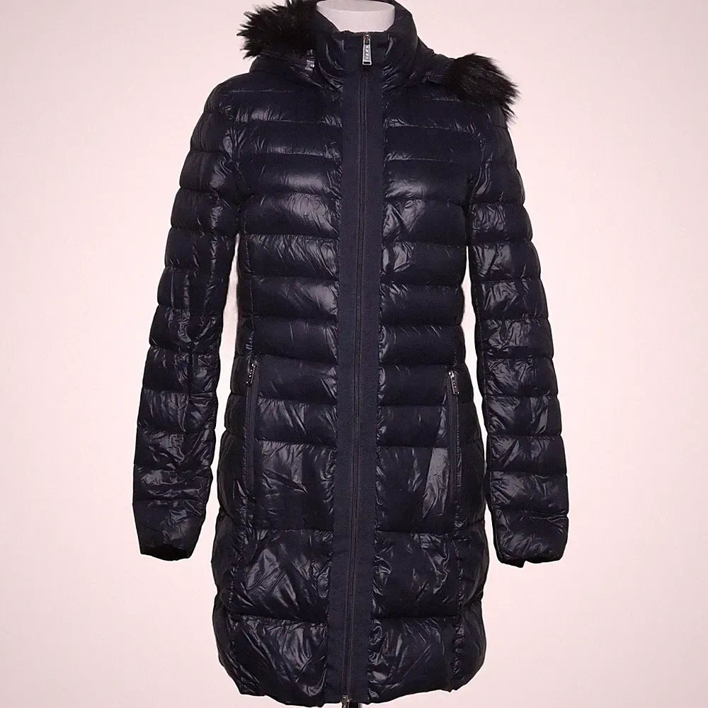 DKNY, Daunenmantel, Damen, Größe: S, Schwarz, Acryl/Daune/Nylon/Polyester #P4m