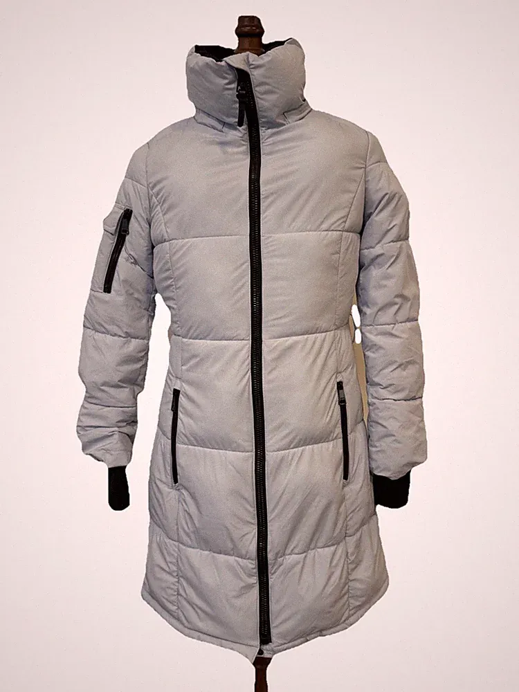 DKNY Daunenmantel Damen S Hellblau Warm Steppmantel Winterjacke Elegant 💙