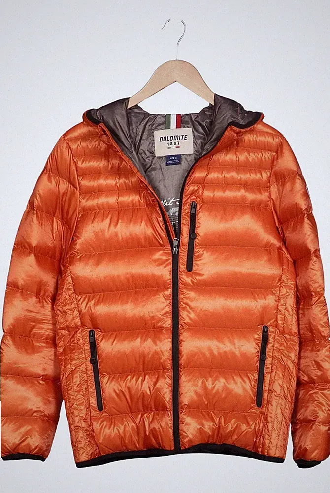 Dolomite Jacke Herren Anorak Jacket Kurzmantel Gr. M Daunen Orange #ihgiyz0