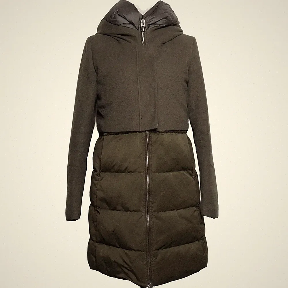 DUNO, Daunenmantel, Damen, Größe: 44, Beige/Grün #O2m