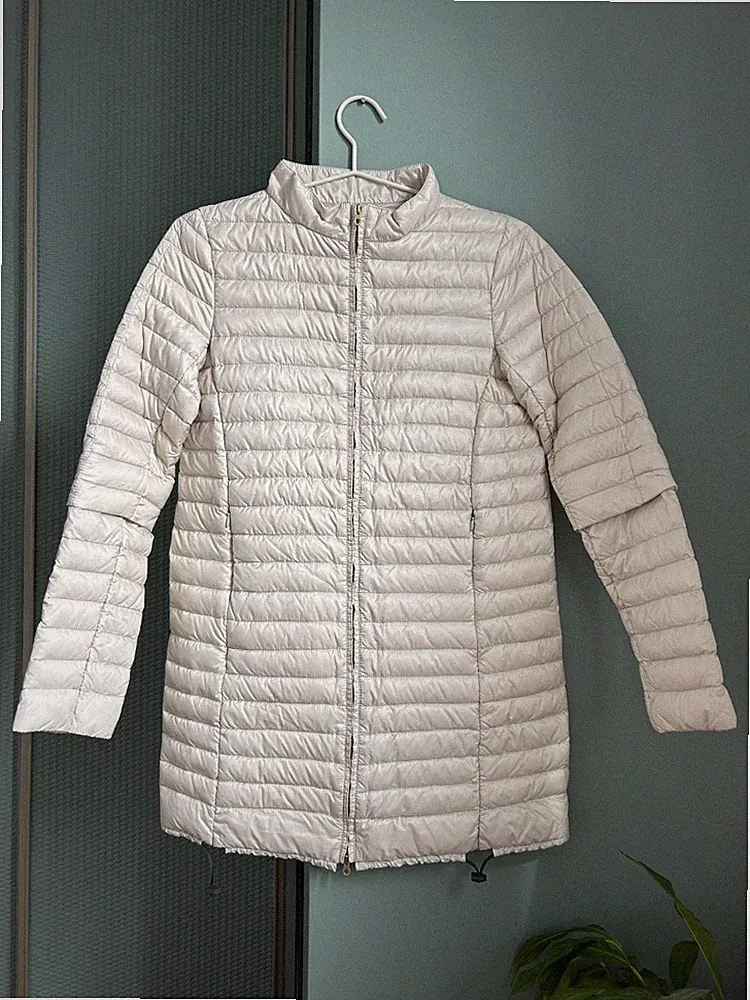 Duvetica Damen Daunenmantel Gr. 40 Beige Leicht Packbar Daunenjacke
