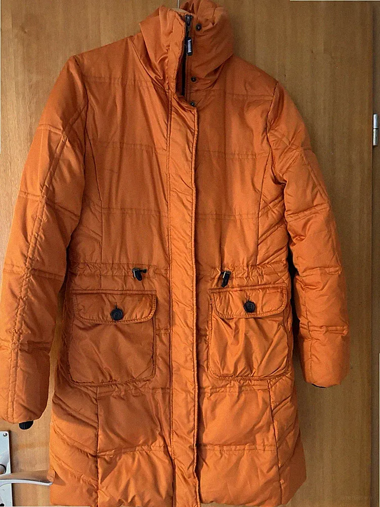 Orange Langer Daunenmantel
