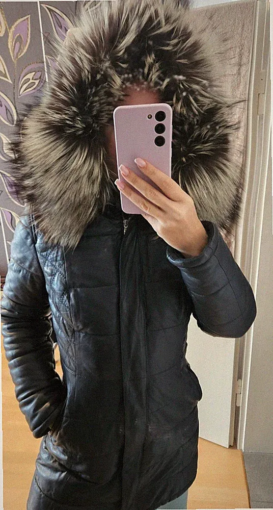 Leder Steppmantel