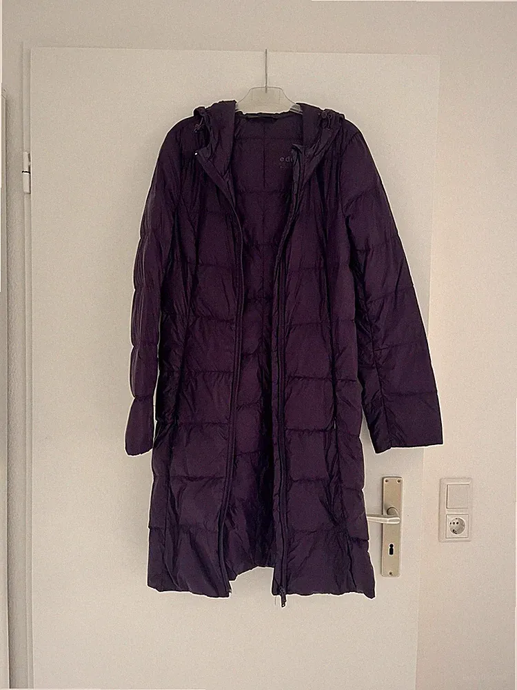 Echte Daunen Daunenjacke gefüttert Daunenmantel warmer Mantel lila edc by esprit