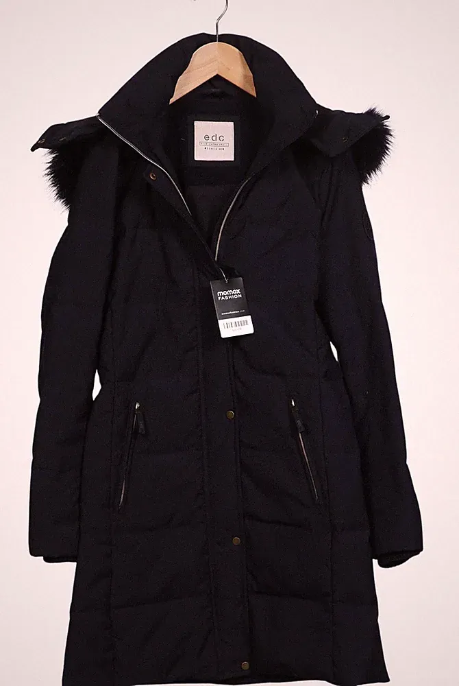 edc by Esprit Mantel Damen Jacke Parka Gr. XS Daunen Marineblau #tgscv56