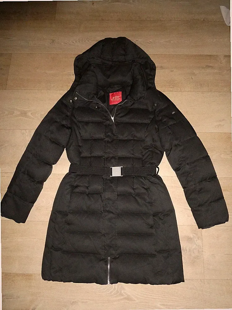 EDC by ESPRIT warmer Daunen Stepp-Mantel Parka Kapuze Gürtel Gr.38 /M **TOP** A0