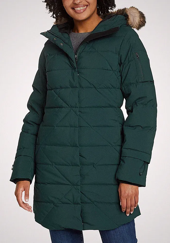 Eddie Bauer Damen Wintermantel Sun Valley Frost Daunenparka, Petrol Grün XS (32)