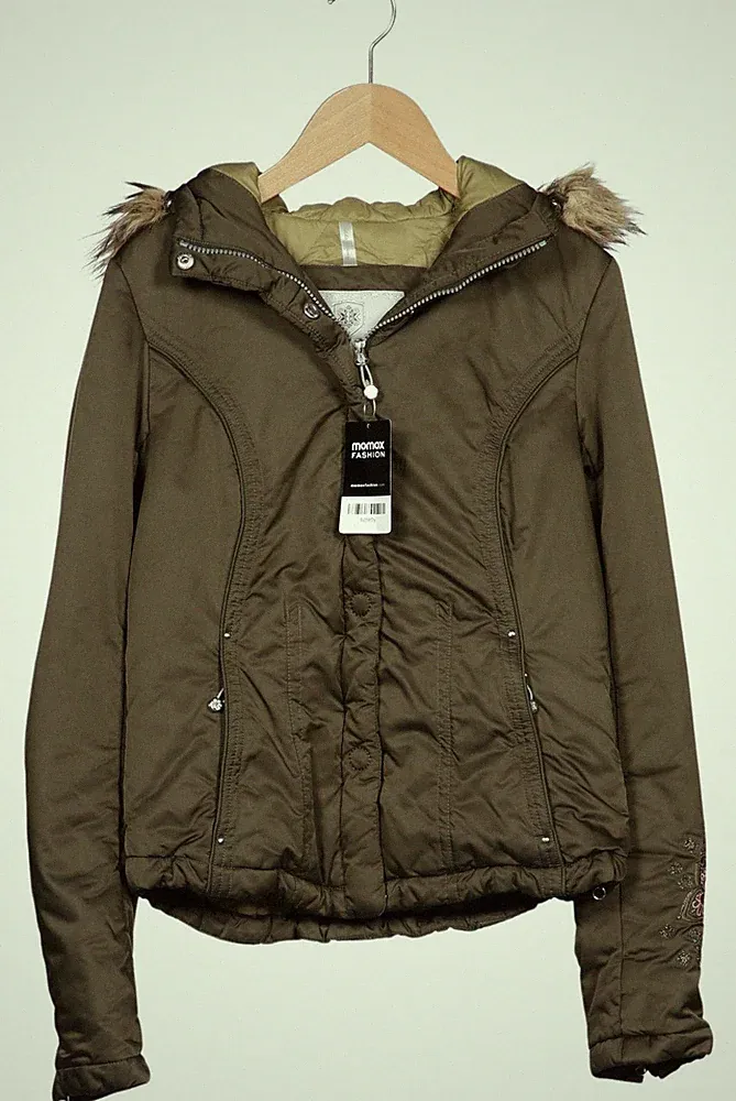 Eddie Bauer Jacke Damen Anorak Jacket Kurzmantel Gr. XS Daunen Grün #qtxb5pc