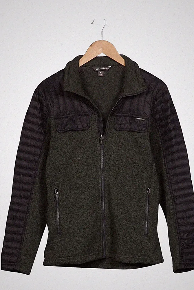 Eddie Bauer Jacke Herren Anorak Jacket Kurzmantel Gr. S Daunen Grün #ovy8ab6